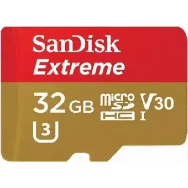 WESTERN DIGITAL SanDisk Extreme micro SDXC 32GB (A1/ V30/ U3/ UHS-I/ Cl.10/ R100/ W60) su SD adapteriu