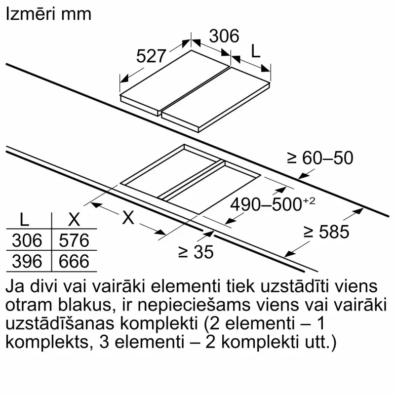 Bosch PIB375FB1E indukcinė kaitlentė, juoda, nerūdijantis plienas, įmontuojama, 2 zonos