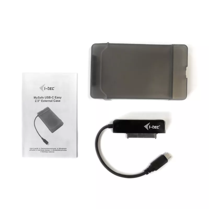i-tec MySafe USB-C 3.1 Gen. 2 easy, išorinis HDD/SSD dėklas, 2.5 colio, Serial ATA, Serial ATA II, Serial ATA III, 10 Gbit/s, USB jungtis, Juoda