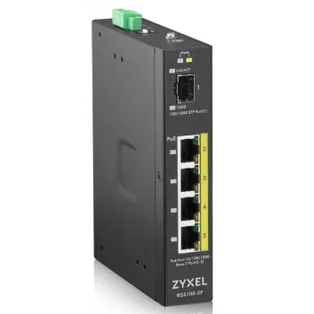 Zyxel RGS100-5P nevaldomas L2 Gigabit Ethernet (10/100/1000) PoE jungiklis, juodas