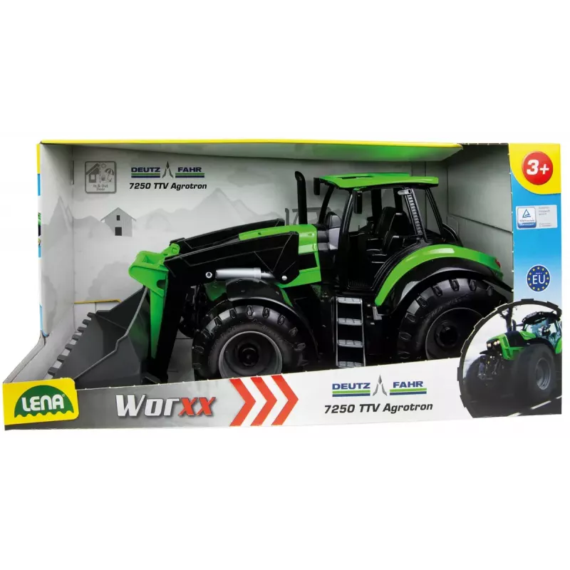 Lena Worxx 04613 Deutz-Fahr Agrotron žaislinis traktorius su krautuvu priekyje, 1:15, 45 cm