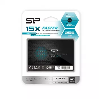 SSD Silicon Power Ace A55 256 GB, SATA III, 2,5 colio, 3D TLC, 550/450 MB/s, 7 mm