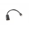 Vaizdo kabelio adapteris LANBERG Mini DisplayPort (kištukas) į HDMI Type A (lizdas), 0,2 m, 1920x1200 @60Hz, DisplayPort 1.2, juodas