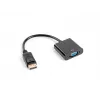Vaizdo kabelio adapteris LANBERG AD-0002-BK – VGA (moteriška) į DisplayPort (vyriška), 0,2 m, 1920×1200@60Hz, DP 1.1a, juodas