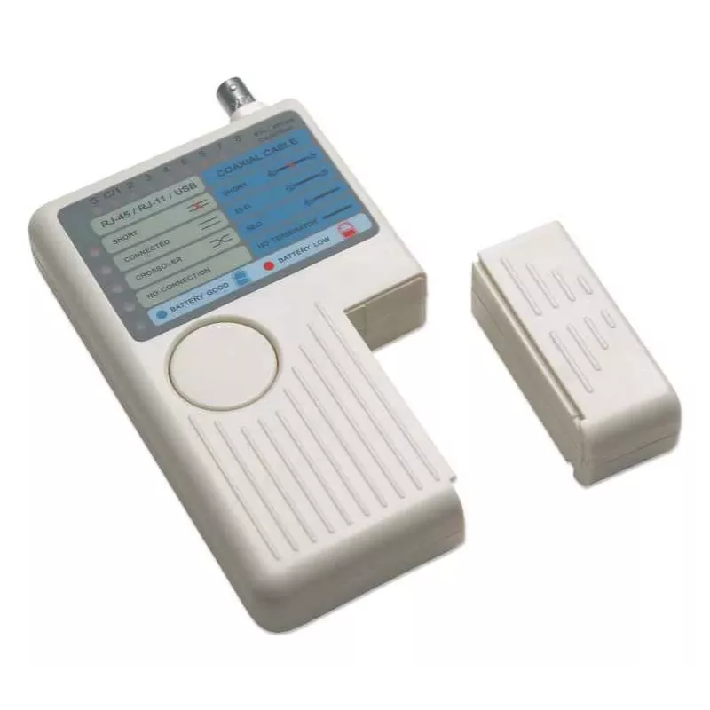 Intellinet 4-in-1 kabelių testeris, RJ-11, RJ-45, USB ir BNC, vieno mygtuko testavimas
