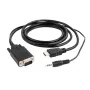 Gembird HDMI į VGA ir garso adapterio laidas, vienas prievadas, 1,8 m - juodas