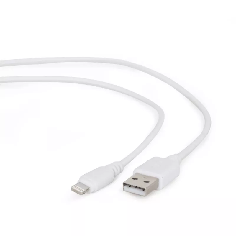 Laidinė jungtis Gembird CC-USB2-AMLM-2M-W — 2 m, Lightning į USB A, USB 2.0, balta