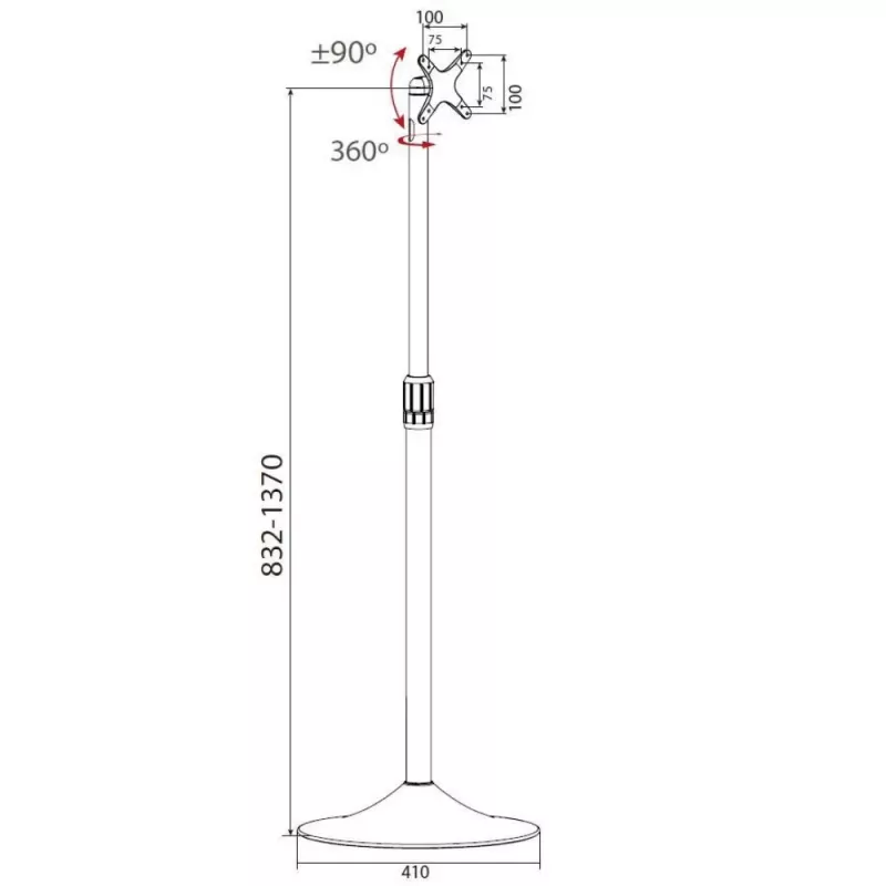 Techly ICA-TR10 laikiklis skaitmeniniams ženklams 68.6 cm (27 col.) sidabrinis