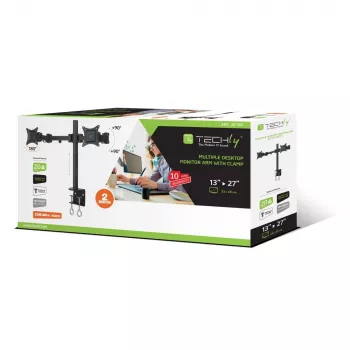 Techly ICA-LCD 482-D stovas dviems monitoriams su spaustuku, 13-27 colių, 20 kg