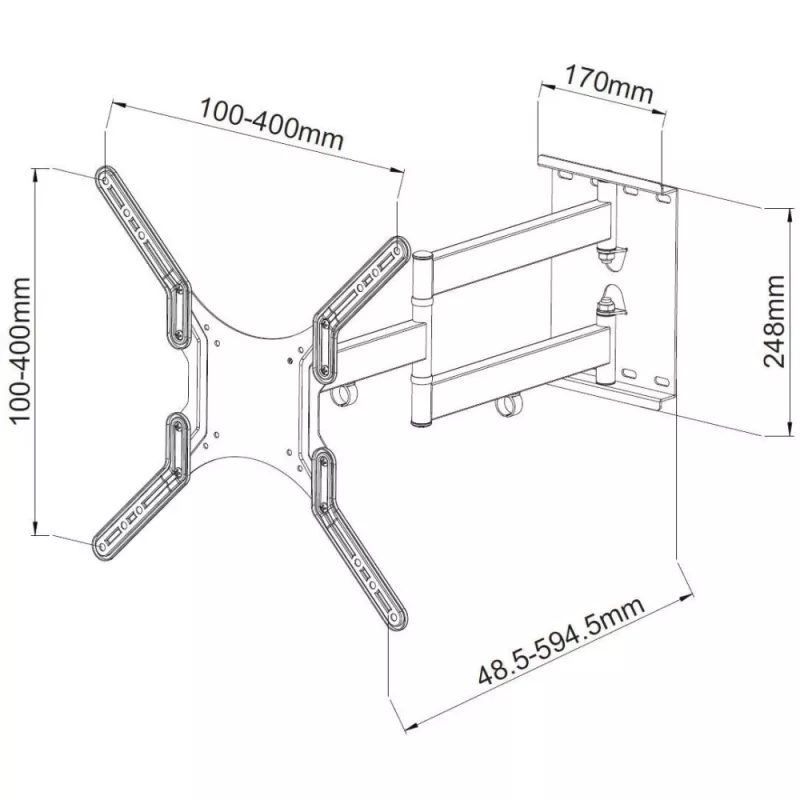 Techly ICA-PLB 136M Universalus LCD TV sieninis laikiklis 23-55 inch juodas