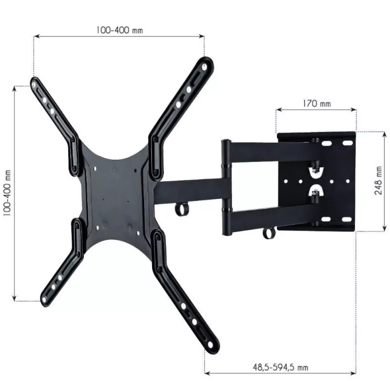 Techly ICA-PLB 136M Universalus LCD TV sieninis laikiklis 23-55 inch juodas