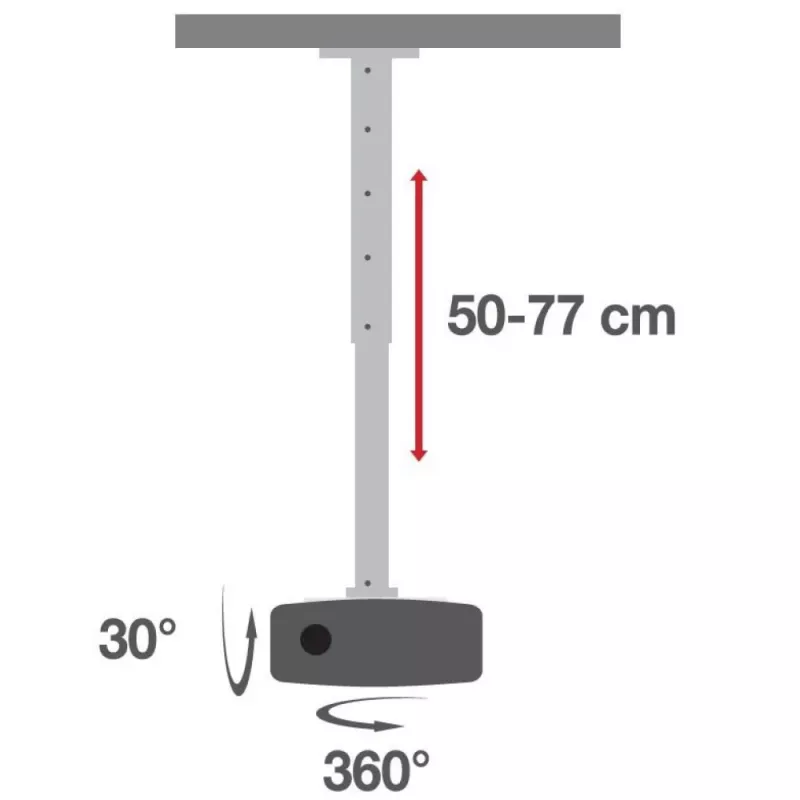 Techly lubinis projektoriaus laikiklis su prailginimu 500-770 mm baltas ICA-PM 104MW