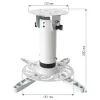 Techly lubinis laikiklis projektoriui universalus baltas ICA-PM 200WH