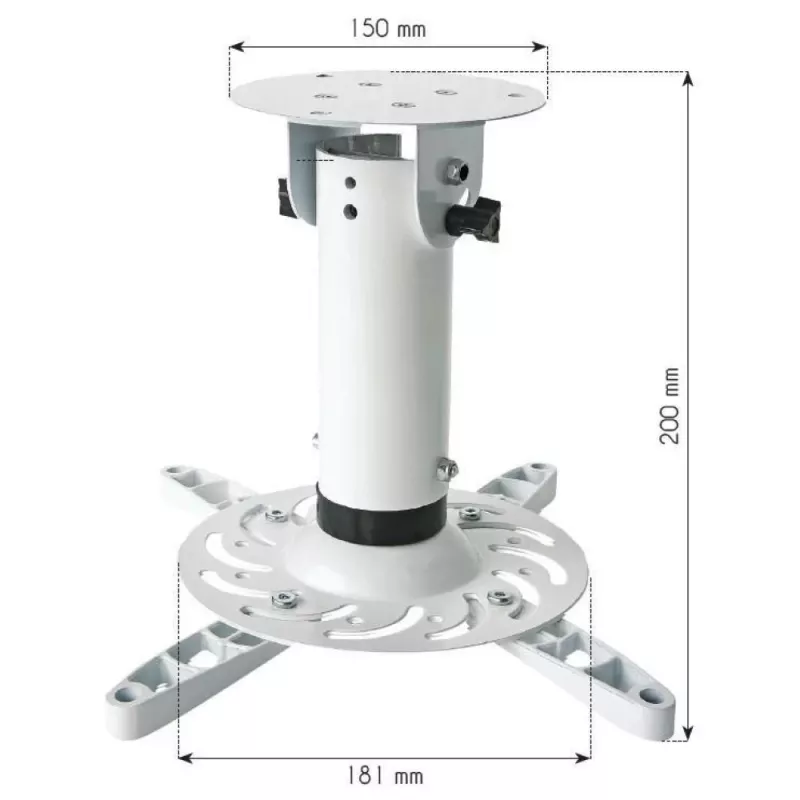 Techly lubinis laikiklis projektoriui universalus baltas ICA-PM 200WH