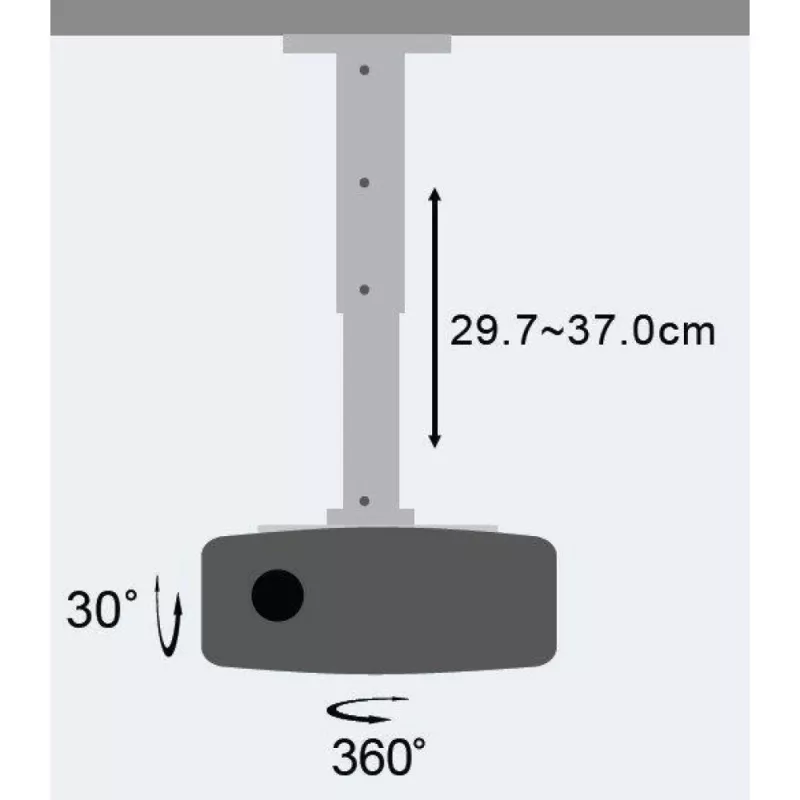 Techly projektoriaus lubų stovo prailginimas 30-37 cm sidabrinis ICA-PM 102S