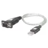 USB į RS232 adapteris Techly IDATA USB-SER-2T, USB-A (vyr.) į DB-9 (vyr.), 0,45 m, permatomai baltas