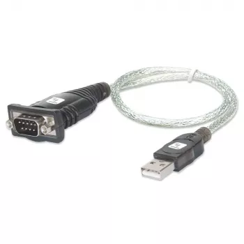 USB į RS232 adapteris Techly IDATA USB-SER-2T, USB-A (vyr.) į DB-9 (vyr.), 0,45 m, permatomai baltas