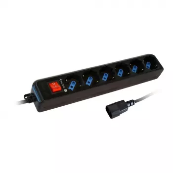 Techly IUPS-PCP-6V 6 lizdų ilgintuvas juodas su VDE kištuku