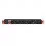 Techly I-CASE STRIP-81UD maitinimo skirstytuvas (PDU) 8 lizdai 1U Juoda, Raudona