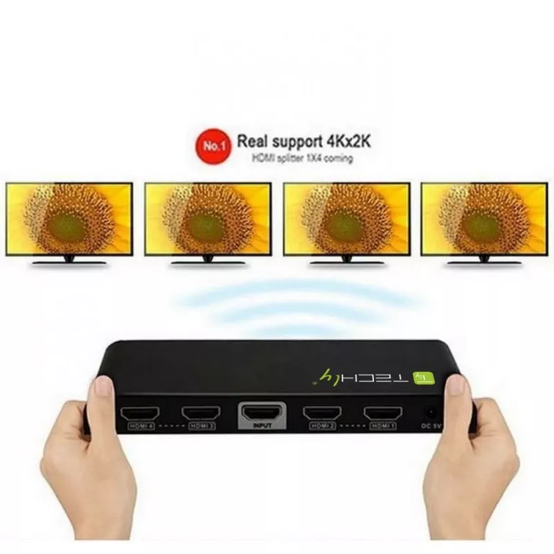 Techly HDMI skirstytuvas 4 krypčių 4K*2K IDATA HDMI-4K4