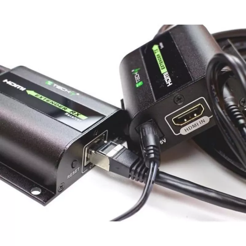 Techly HDMI ilgintuvas Full HD per Cat.5E/6/6A/7 kabelį iki 60 m, automatinis reguliavimas IDATA EXT-E70I