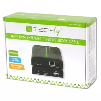 Techly IDATA HDMI-KVM2 HDMI KVM prailgintuvas (siųstuvas ir imtuvas)