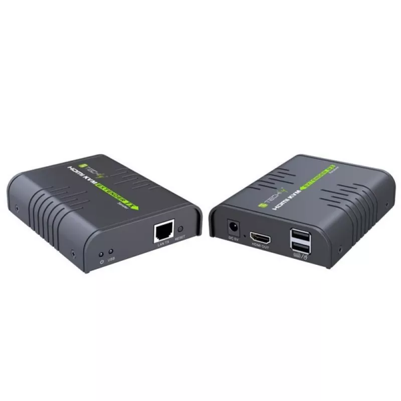 Techly IDATA HDMI-KVM2 HDMI KVM prailgintuvas (siųstuvas ir imtuvas)