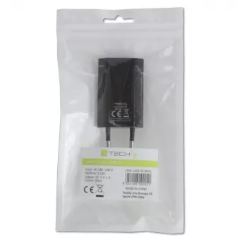 Techly Compact USB įkroviklis 1A Euro kištukas Juodas