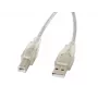 LANBERG USB kabelis USB 2.0 USB B - 3m permatomas