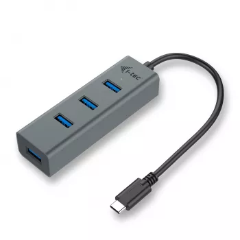 i-tec Metal USB-C HUB 4 portų USB 3.0 centras