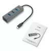 i-tec Metal USB-C HUB 4 portų USB 3.0 centras