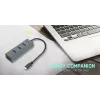 i-tec Metal USB-C HUB 4 portų USB 3.0 centras