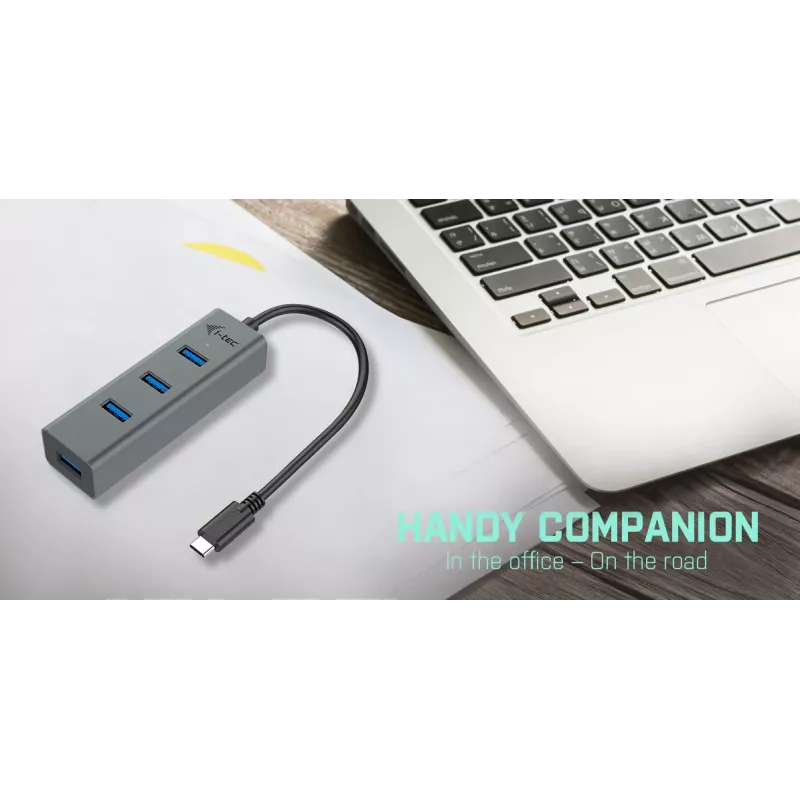 i-tec Metal USB-C HUB 4 portų USB 3.0 centras