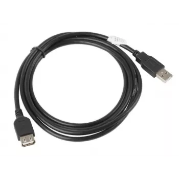 USB A-A prailginimo kabelis LANBERG CA-USBE-10CC-0018-BK, USB 2.0, 1,8 m, juodas