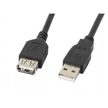 USB A-A prailginimo kabelis LANBERG CA-USBE-10CC-0018-BK, USB 2.0, 1,8 m, juodas