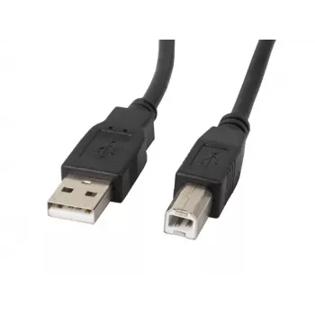 USB 2.0 kabelis LANBERG CA-USBA-10CC-0018-BK — 1,8 m, USB A (kištukas) į USB B (kištukas), juodas