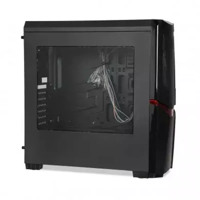 Korpusas IBOX ORCUS X14 Midi Tower juodas – ITX/ATX, šoninis langas, raudonas apšvietimas, 3×3,5 colio vietos, 2×2,5 colio vietos, 1×5,25 colio vieta, USB 3.2 Gen1 Type-A