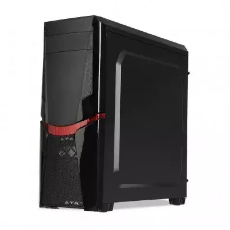 Korpusas IBOX ORCUS X14 Midi Tower juodas – ITX/ATX, šoninis langas, raudonas apšvietimas, 3×3,5 colio vietos, 2×2,5 colio vietos, 1×5,25 colio vieta, USB 3.2 Gen1 Type-A
