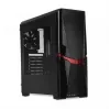 Korpusas IBOX ORCUS X14 Midi Tower juodas – ITX/ATX, šoninis langas, raudonas apšvietimas, 3×3,5 colio vietos, 2×2,5 colio vietos, 1×5,25 colio vieta, USB 3.2 Gen1 Type-A