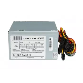 Maitinimo blokas ATX IBOX CUBE II 400 W — 20+4 pin, 120 mm ventiliatorius, sidabrinis