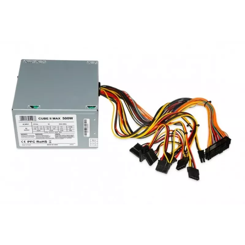 IBOX Cube II maitinimo blokas 500 W 20+4 pin ATX sidabrinis