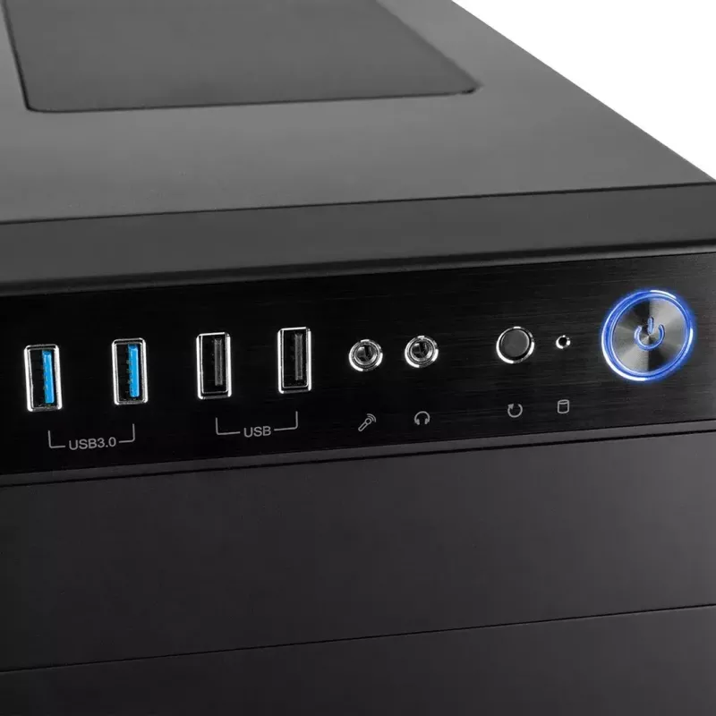 Kompiuterio korpusas MODECOM Oberon Pro Midi Tower — Juodas, ATX/ITX/Micro ATX, grūdintas stiklas, iki 395 mm GPU