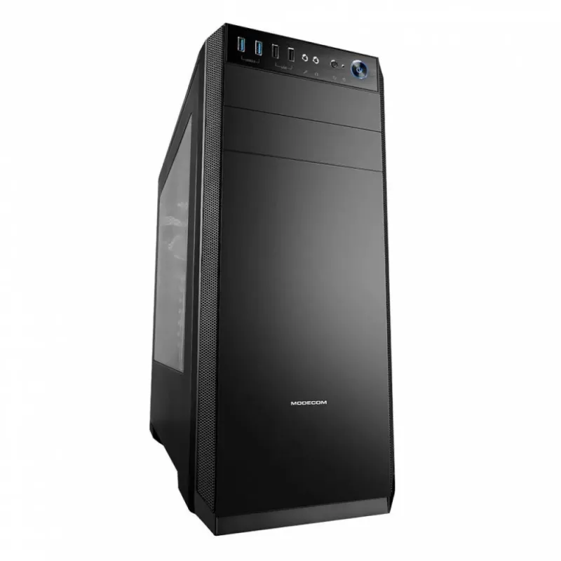 Kompiuterio korpusas MODECOM Oberon Pro Midi Tower — Juodas, ATX/ITX/Micro ATX, grūdintas stiklas, iki 395 mm GPU