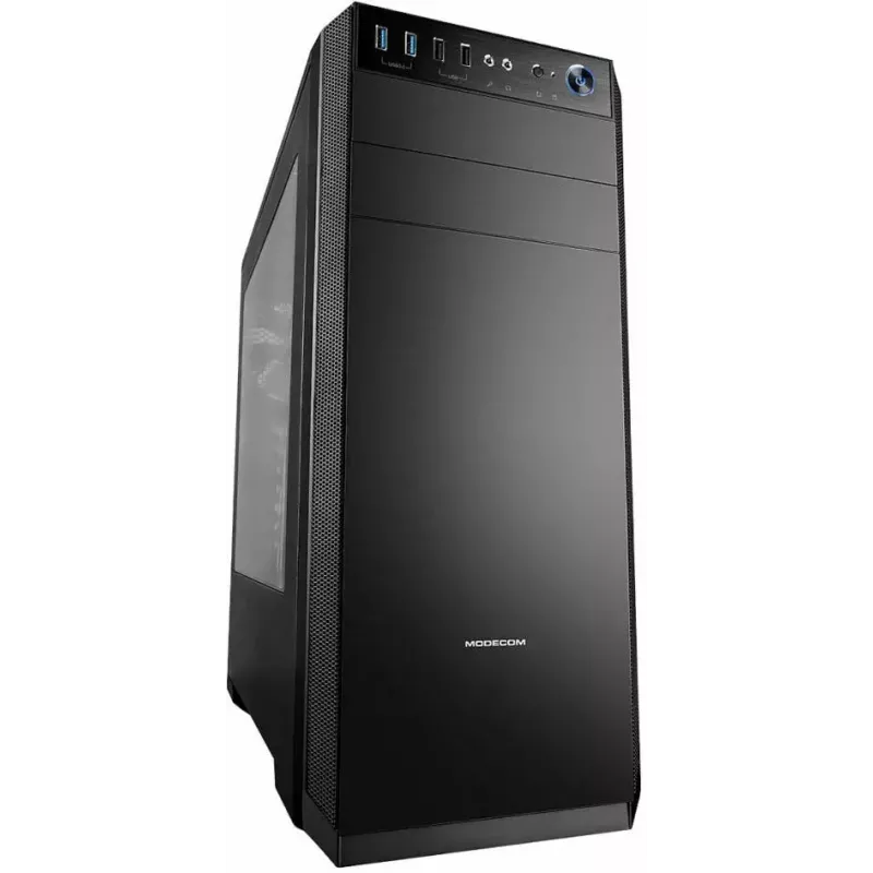 Kompiuterio korpusas MODECOM Oberon Pro Midi Tower — Juodas, ATX/ITX/Micro ATX, grūdintas stiklas, iki 395 mm GPU