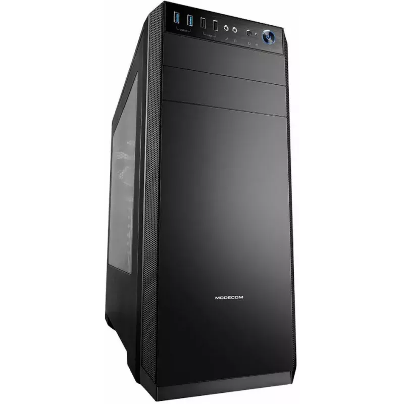 Kompiuterio korpusas MODECOM Oberon Pro Midi Tower — Juodas, ATX/ITX/Micro ATX, grūdintas stiklas, iki 395 mm GPU