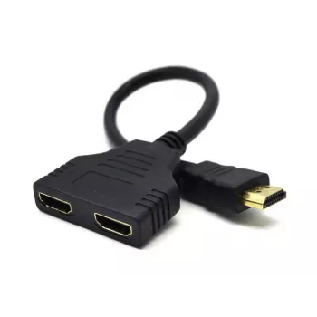 HDMI kabelis Gembird DSP-2PH4-04 — HDMI Type A (vyriškas) į 2× HDMI Type A (moteriški), juodas, tiesios jungtys
