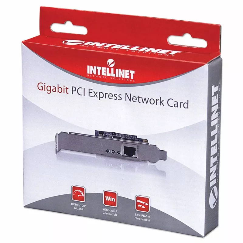 Intellinet Gigabit PCI Express tinklo plokštė, 10/100/1000 Mbps PCI Express RJ45 Ethernet