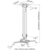 Techly lubinis projektoriaus laikiklis su prailginimu 545–900 mm sidabrinis ICA-PM 18M