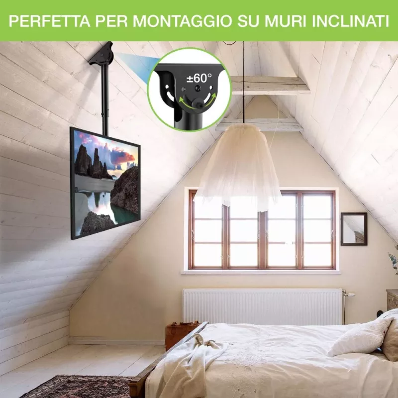Techly teleskopinis lubinis laikiklis iki 1,6 m LED TV LCD 23-42 col. ICA-CPLB 922L