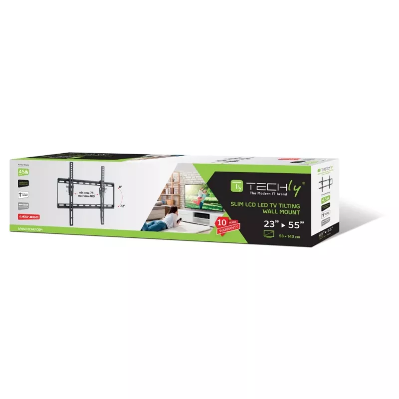 Techly Tilt Wall Mount LED LCD TV 23-55 Juodas ICA-PLB 161M
